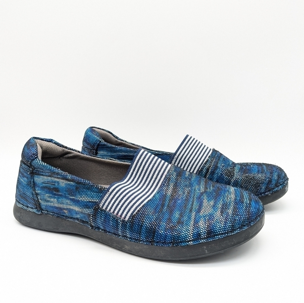 Alegria Glee Wavy Navy slip on leather shoe 37